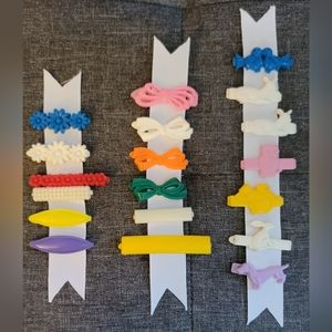 Vintage barrettes, handmade Haitian basket with lid